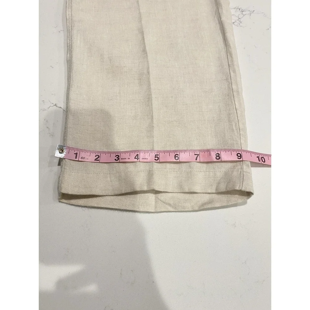 Tommy Bahama Relax Men's Large 100% Linen Pants Beige Drawstring Beach Coastal